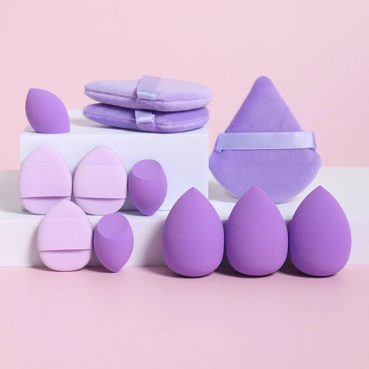 12PCS Velvet Triangle Powder Puffs - Makeup Accessories USA Online