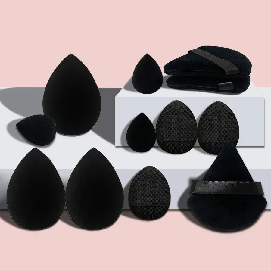 12PCS Velvet Triangle Powder Puffs - The Soulara