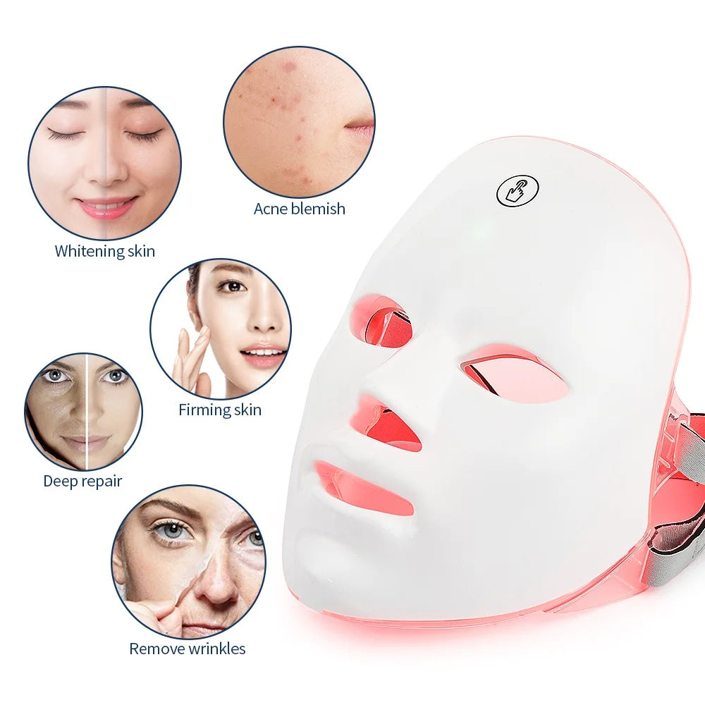 7-Color LED Facial & Neck Mask - Skin Tightening Mask Online